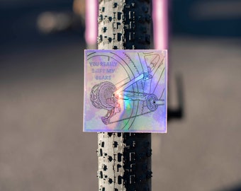 Holographic sticker, bicycle mechanic, cyclist, bike nerd