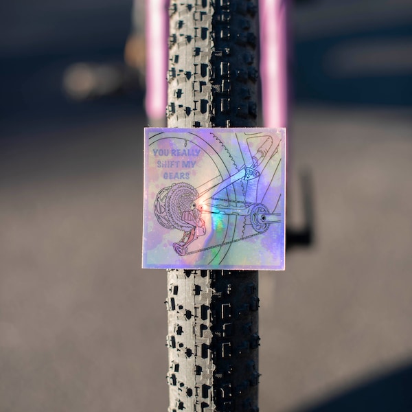 Holographic sticker, bicycle mechanic, cyclist, bike nerd