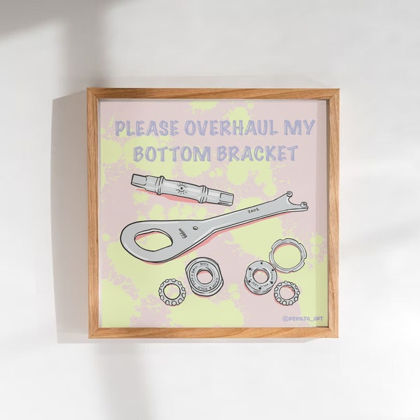 6x6" Art Print, Bottom Bracket, Bicycle Mechanic