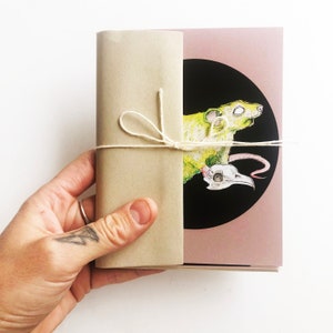 5 cartes Rat mignon effrayant, lot de 5, illustration, cartes d'animaux, paquet de cartes Thinking of you, jeu de cartes de voeux vierges, rose rose