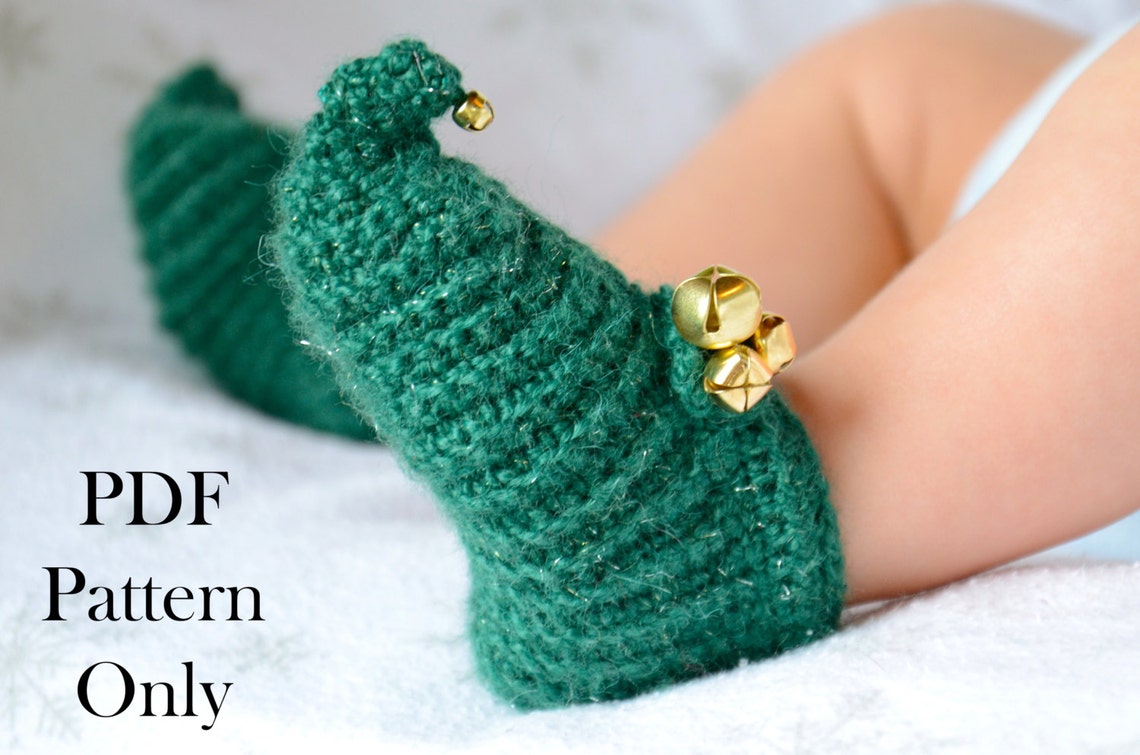 Jolly Elf Booties Baby Booties Christmas Crochet Pattern Etsy