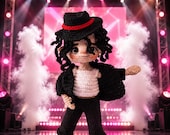Jacko Style Crochet Doll Pattern PDF, Amigurumi Pop Star Rockstar Tutorial (30cm)