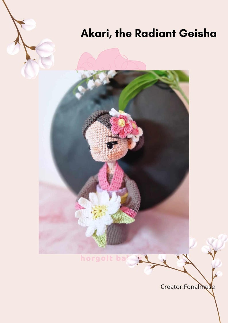 Radiant Geisha Crochet Doll Pattern: Akari, Japanese Kimono (english ...