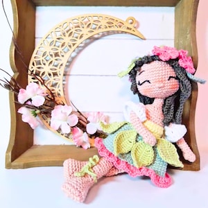 Patrón de muñeca de ganchillo de niña elfa del bosque: Guía PDF de amigurumi