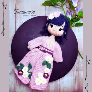 Sakura Crochet Doll Pattern: Amigurumi Geisha Doll in Kimono (English PDF Guide)