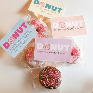 Tarjeta de San Valentín Donut / Tarjeta Galentine / DESCARGA DIGITAL / Conjunto de 4