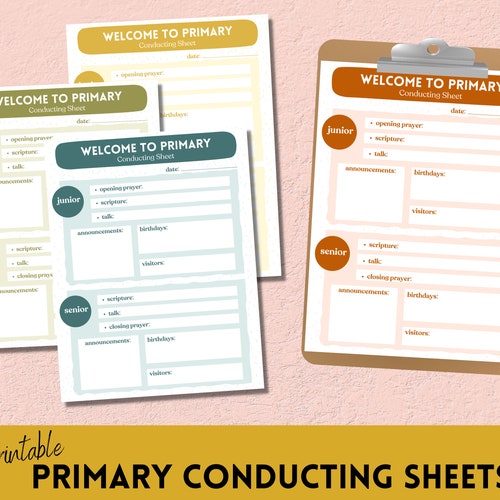 Primary Conducting Sheets / Lds Primary / Instant Download - Etsy