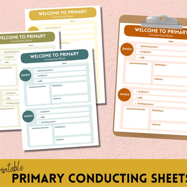 Primary Conducting Sheets / lds primary / instant download