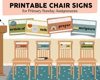 Sunday Assignment Chair Signs for Primary / INSTANT DOWNLOAD