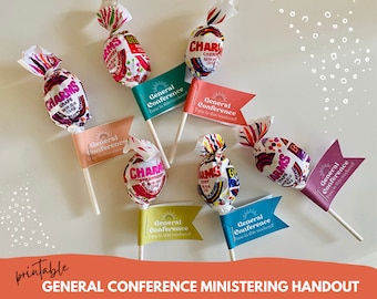LDS General Conference Sucker Tags / Prophet Quote / Youth YW, Primary, Ministering  / digital download