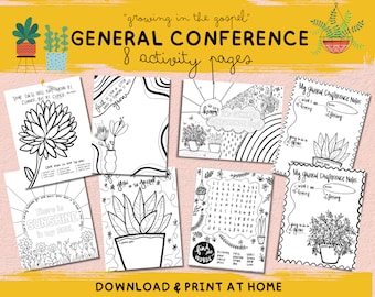 GENERAL CONFERENCE PACKET 2023 for Youth / 8 Activity Pages / Growing in the Gospel / digital download