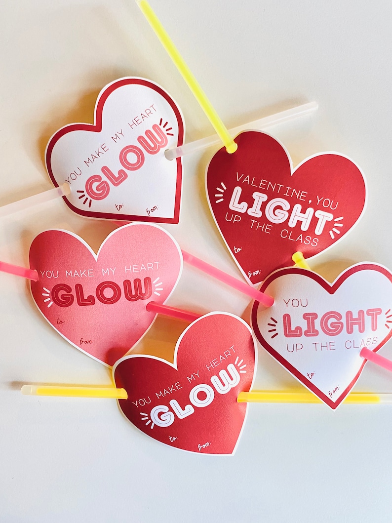 Glow Stick Valentine / Classroom Valentine / PRINTABLE DIGITAL - Etsy