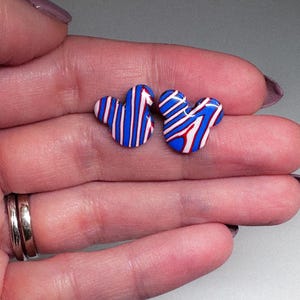 Buffalo Bills, Mickey & Minnie studs, polymer clay earring