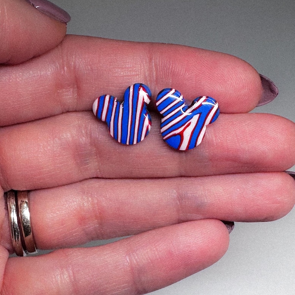 Buffalo Bills, Mickey & Minnie studs, polymer clay earring