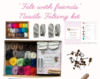 Heidifeathers Boxed 'Felt with Friends' Needle Felting Kit for family or Friends