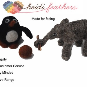 Heidifeathers Starter Needle Felting Kit 'Essentials Kit' Felting Mat, Carded wool, Needle Felting Needles image 4