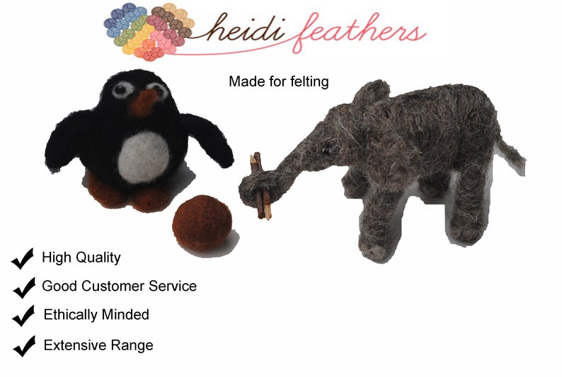 Heidifeathers Starter Needle Felting Kit 'Essentials Kit' Felting Mat, Carded wool, Needle Felting Needles image 4