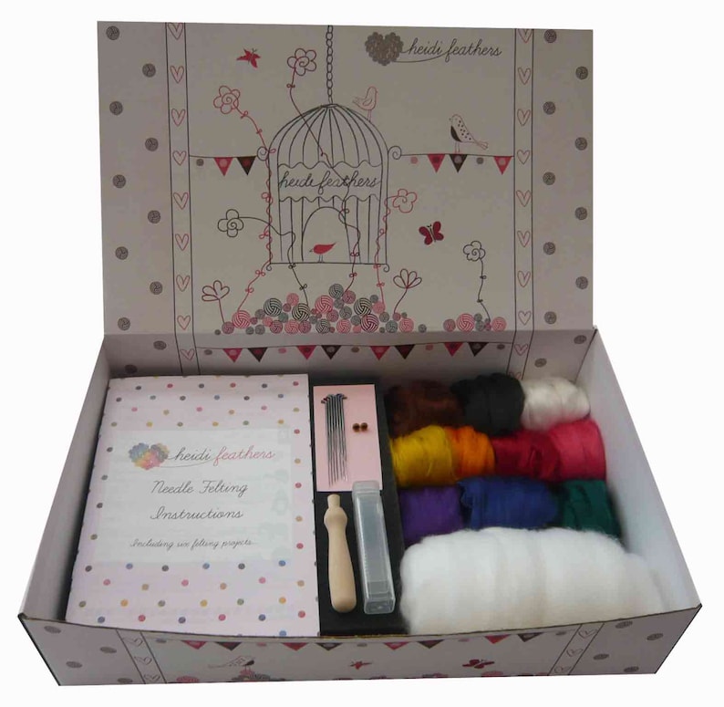 needle felting kit vegan craft kit boxed