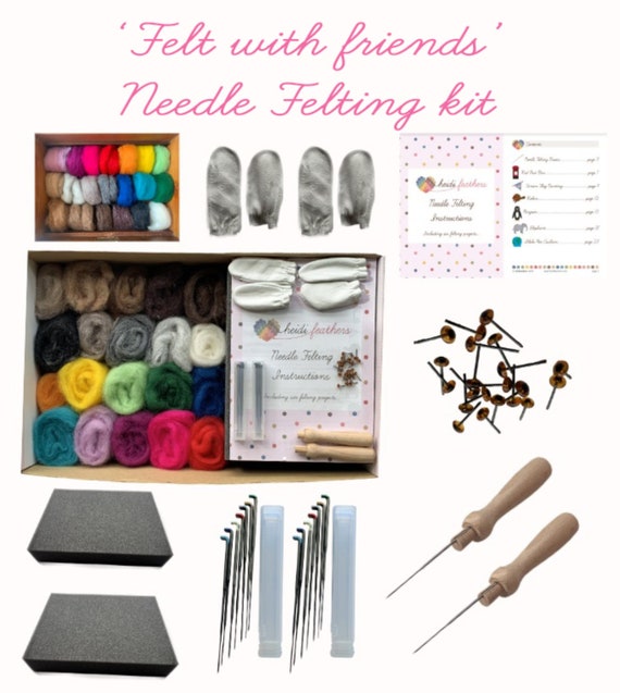 Kit de démarrage pour le feutrage à l'aiguille Heidifeathers - « Carded Sliver Mix » - France Kit de démarrage pour le feutrage à l'aiguille Heidifeathers - « Carded Sliver Mix » - France