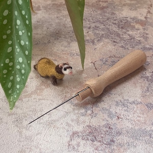 Mangos largos de madera para fieltrar con aguja Heidifeathers / Herramienta para una aguja