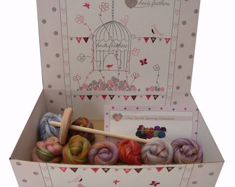 Heidifeathers Boxed Spinning Kit Merino & Bamboo Blend Wool Tops / Roving