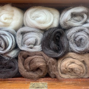 Heidifeathers Animal Mix - Natural Wool Tops / Roving 10 Types - Felting Wool