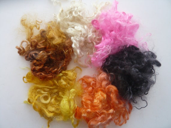 Handarbeit Hand Gefarbt Wahlen Sie Die Farbe Heidifeathers Mohair Lockig Wolle Sperren Bastel Kunstlerbedarf Breathtime Kz