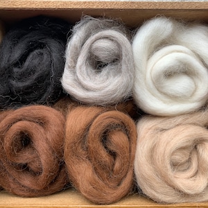 Heidifeathers Alpaca Wool Tops Mixed Pack,  or Single Alpaca Wool Colours Needle Felting Animals