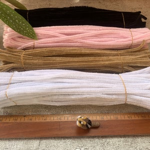Heidifeathers Long Pipe Cleaners - High quality 30cm / 12" Length 6mm thick Chenille - Needle Felting Mix of all 4