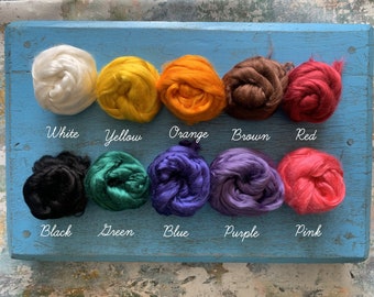 Heidifeathers Dyed Bamboo Tops / Fibres 1.7oz / 50g - 10 Colours to Choose from (similar to tussah silk)