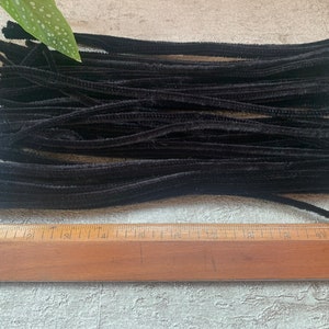 Heidifeathers Long Pipe Cleaners - High quality 30cm / 12" Length 6mm thick Chenille - Needle Felting Black