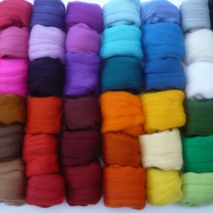 Heidifeathers Merino Wool Tops / Roving - Felting Wool - Choose the Colour