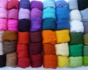 Heidifeathers Merino Wool Tops / Roving - Felting Wool - Choose the Colour