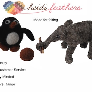 Heidifeathers Needle Felting Kit 'Merino and Natural Wool' with Handle, Finger Guards, Glass Eyes and Instructions Booklet image 10