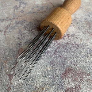 Heidifeathers Wooden Needle Felting Handle / Tool - Handle for 2 , 4, 6 or 8 Felting Needles -Solid Beech