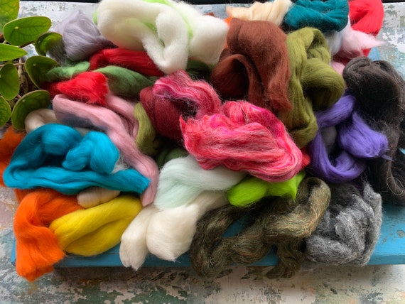 Heidifeathers Waste Wool, Scraps, off Cuts Felting Wool Roving / Tops / Yarn  Britsh, Merino, Natural Wool, Corriedale 