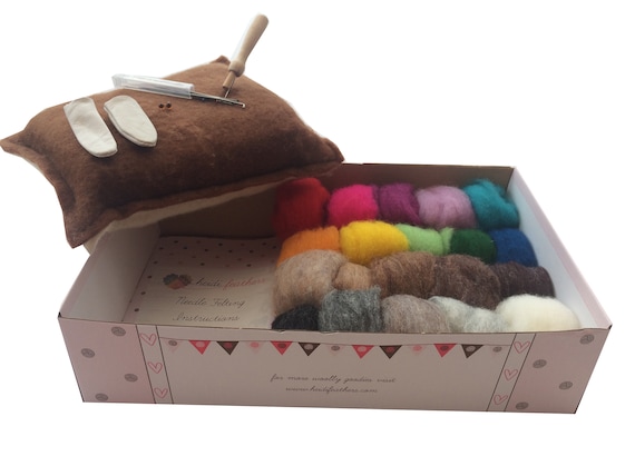 Kit Feutrage Aiguilleté Pour Débutants - Avec Laine, Aiguilles, Tapis Et Instructions