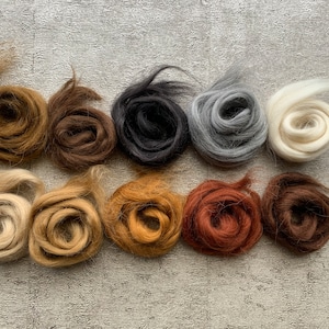 Heidifeathers 'Dolly Mix' モヘアウールブレンド 人形の髪と動物の毛皮と髪用 - 100g