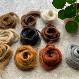 Heidifeathers 'Dolly Mix Large' モヘアウールブレンド 人形の髪と動物の毛皮と髪用 -250g