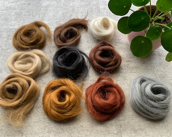 アンゴラ山羊モヘアウールロービングニードルフェルトウール束人形ヘア