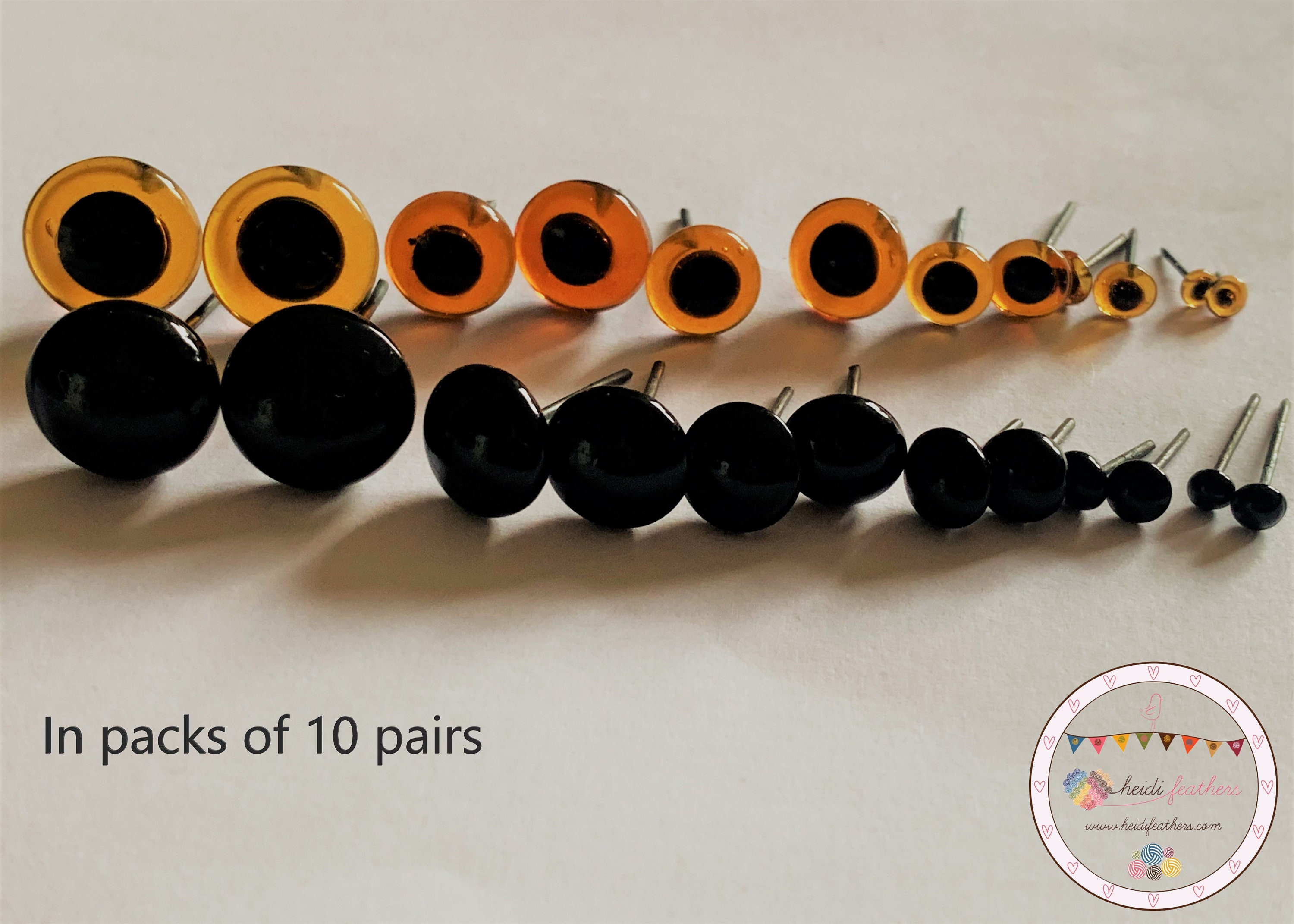 348 Pcs 620mm Black Plastic Safety Eyes Colorful Plastic Safety Eyes