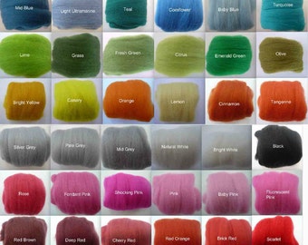 Heidifeathers Merino Wool Tops / Roving - Felting Wool - Choose the Colour