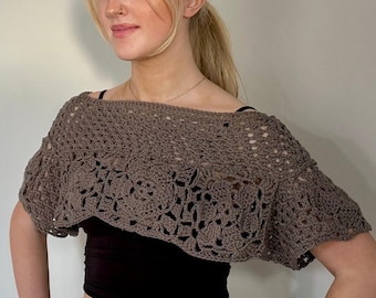 Bolero corto de algodón tejido a mano estilo festival boho