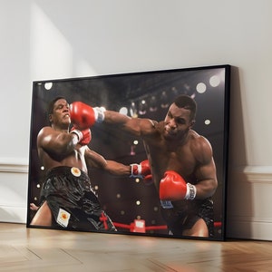Mike Tyson vs Trevor Berbick Classic Poster / CANVAS Mike Print Vintage Photo Boxing Home Decor Classic Fight Retro Print Fighter Wall Art