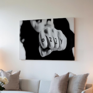 Ozzy Osbourne Tattoo Knuckles Rock Star Black Sabbath Poster Canvas Wall Art Vintage Picture Classic Prints Home Decor Rock n’ Roll Poster