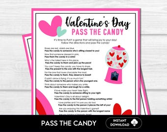 Passa il regalo di San Valentino, Passa la caramella di San Valentino, Divertente gioco di festa con le caramelle, Attività di San Valentino, Gioco Sinistra Destra di Galentine