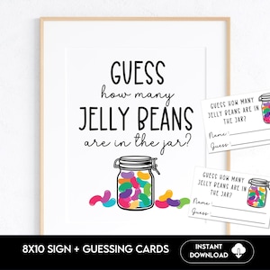 Guess How Many Jelly Beans - Easter Game, Birthday Party Game, Shower Game, School Event, Office Party, Kids & Adults, Count the Jelly Beans