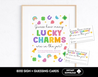 Guess How Many Lucky Charms - St. Patrick's Day Game, Party Game, School Event, Office Party, Kids & Adults, Count the Marshmallows