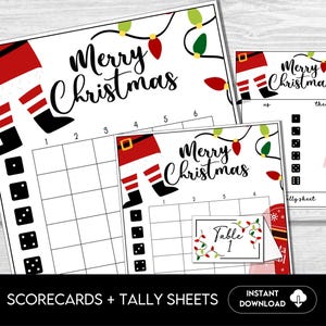 Kerst Bunco-scoreblad, Bunco Night-scorecards, Bunco-printables december, Bunco-spel, notitieblad voor Bunco, Santa Bunco, tafelkaarten