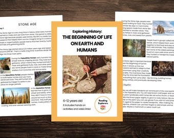 Early Humans History Unit Study: Stone Age Activities (Digital Download)
